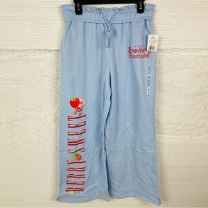 NWT Strawberry Shortcake berry sweet Blue fleece comfy Lounge Pants size large